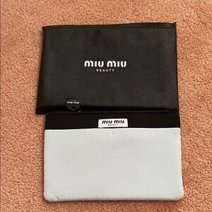 Miu Miu Beauty Black and blue Pouch 100% Authentic